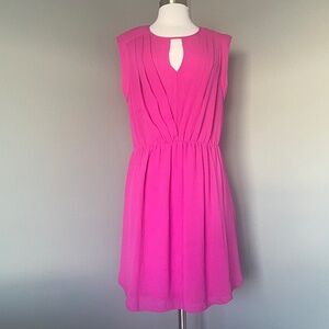 REBECCA TAYLOR Crepe Fuchsia Casual Fuchsia Hot Pink Cocktail Dress 12 XL